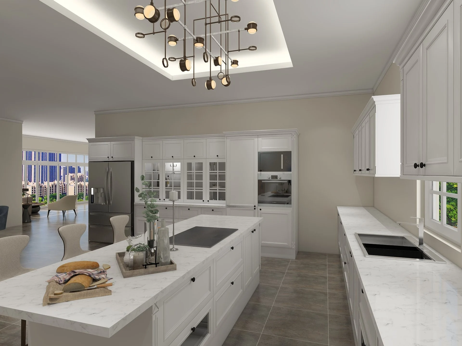 Cocina estilo granja Shaker Mastery de PVC blanco, elegante 5 Elegancia de la cocina de la granja White Shaker Mastery