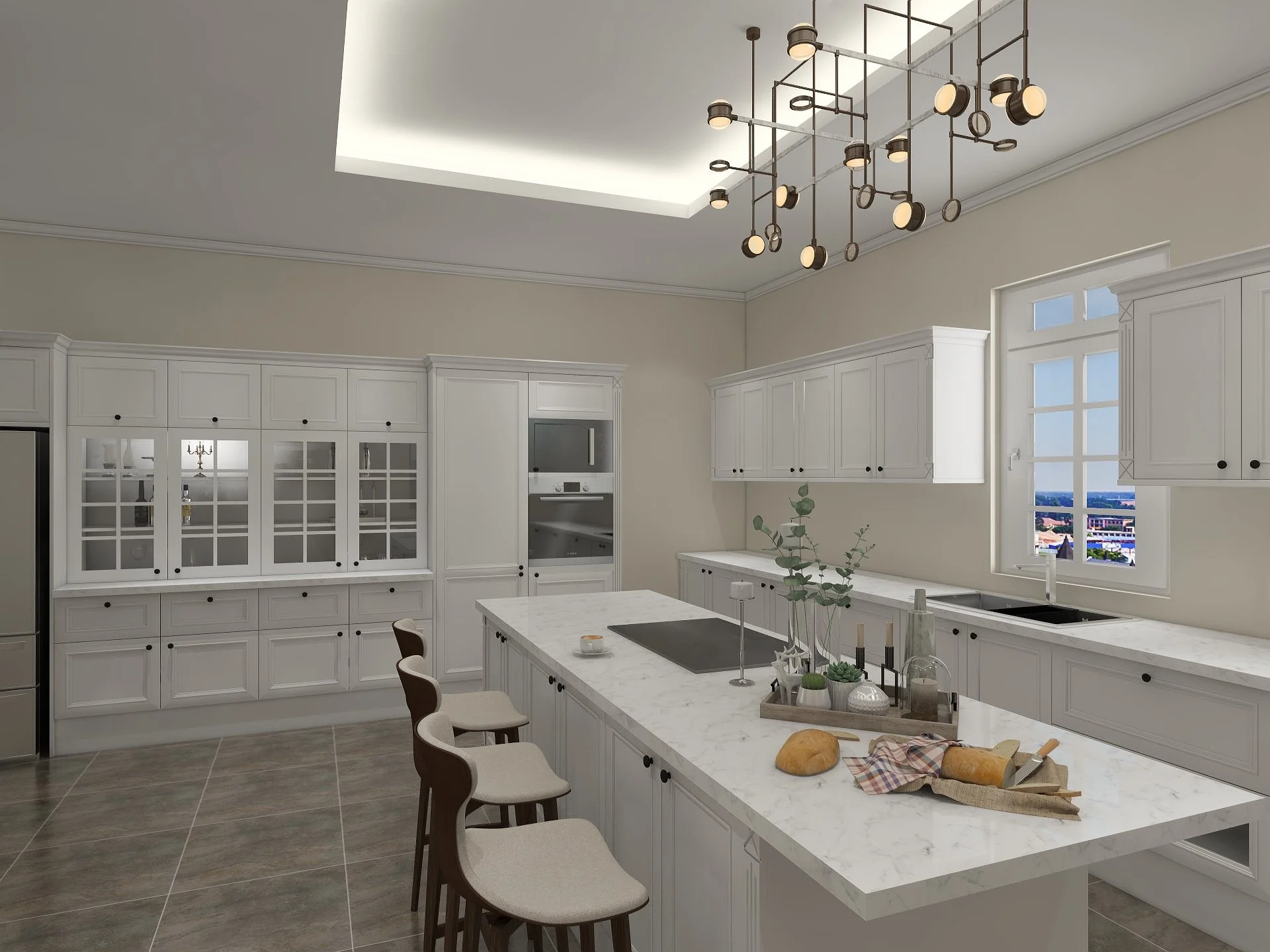 Cocina estilo granja Shaker Mastery de PVC blanco, elegante 3 Elegancia de la cocina de la granja White Shaker Mastery