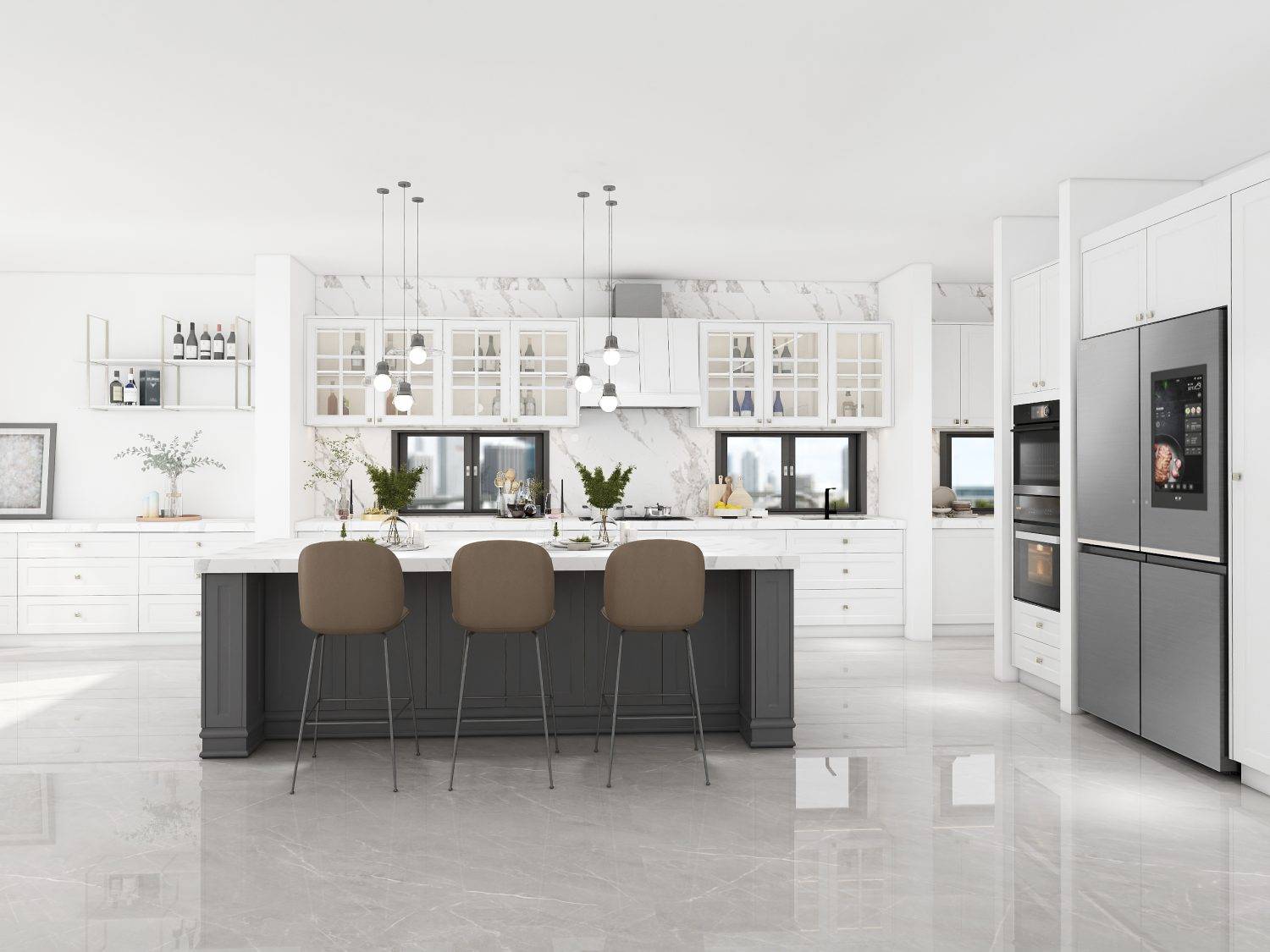 Farmhouse Kitchen White Shaker Cabinets