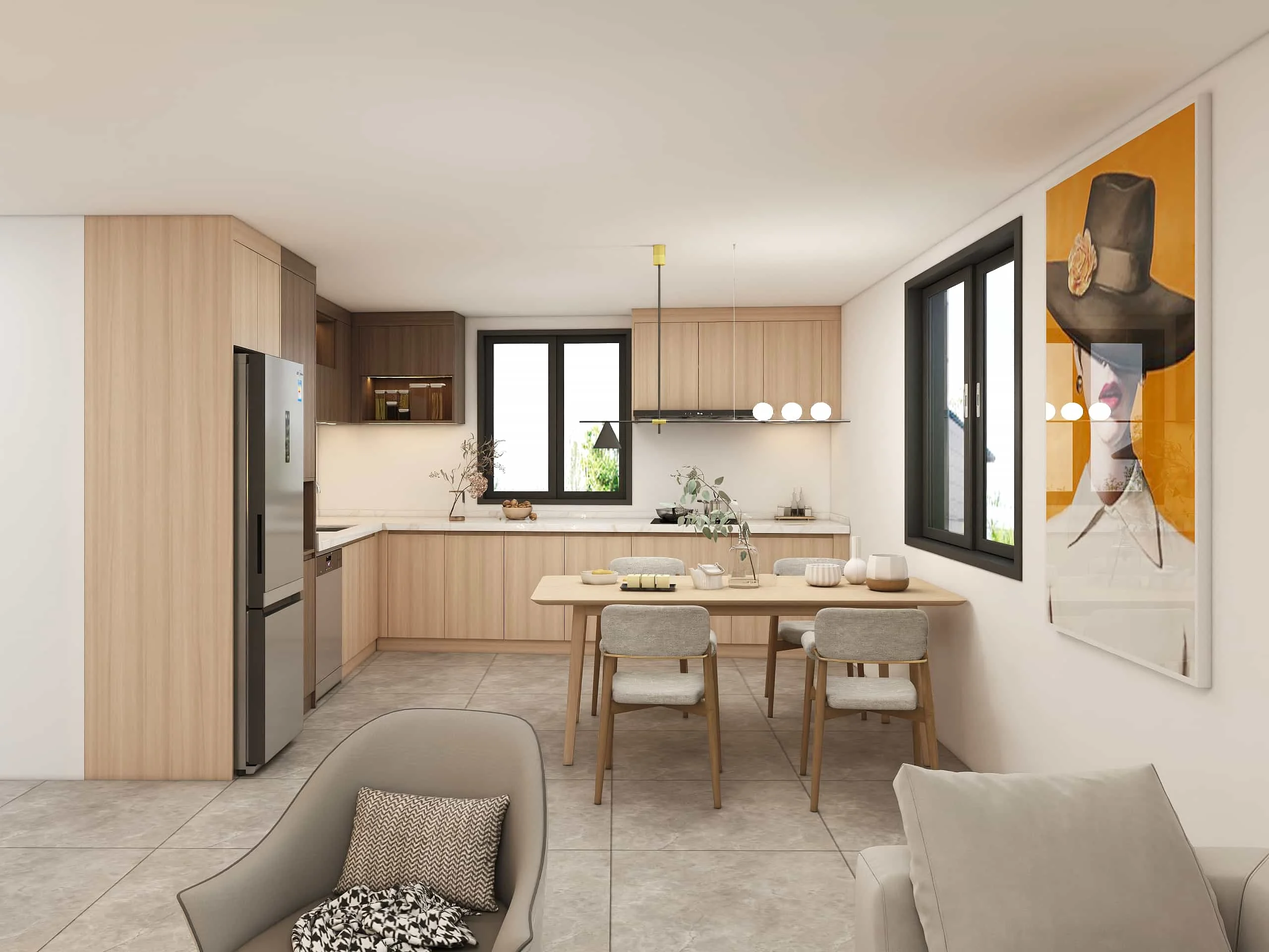 Minimalism Wood Modern L-Shaped Kitchen Cabinets 4 Minimalism Wood Modern L-Shaped Kitchen Cabinets