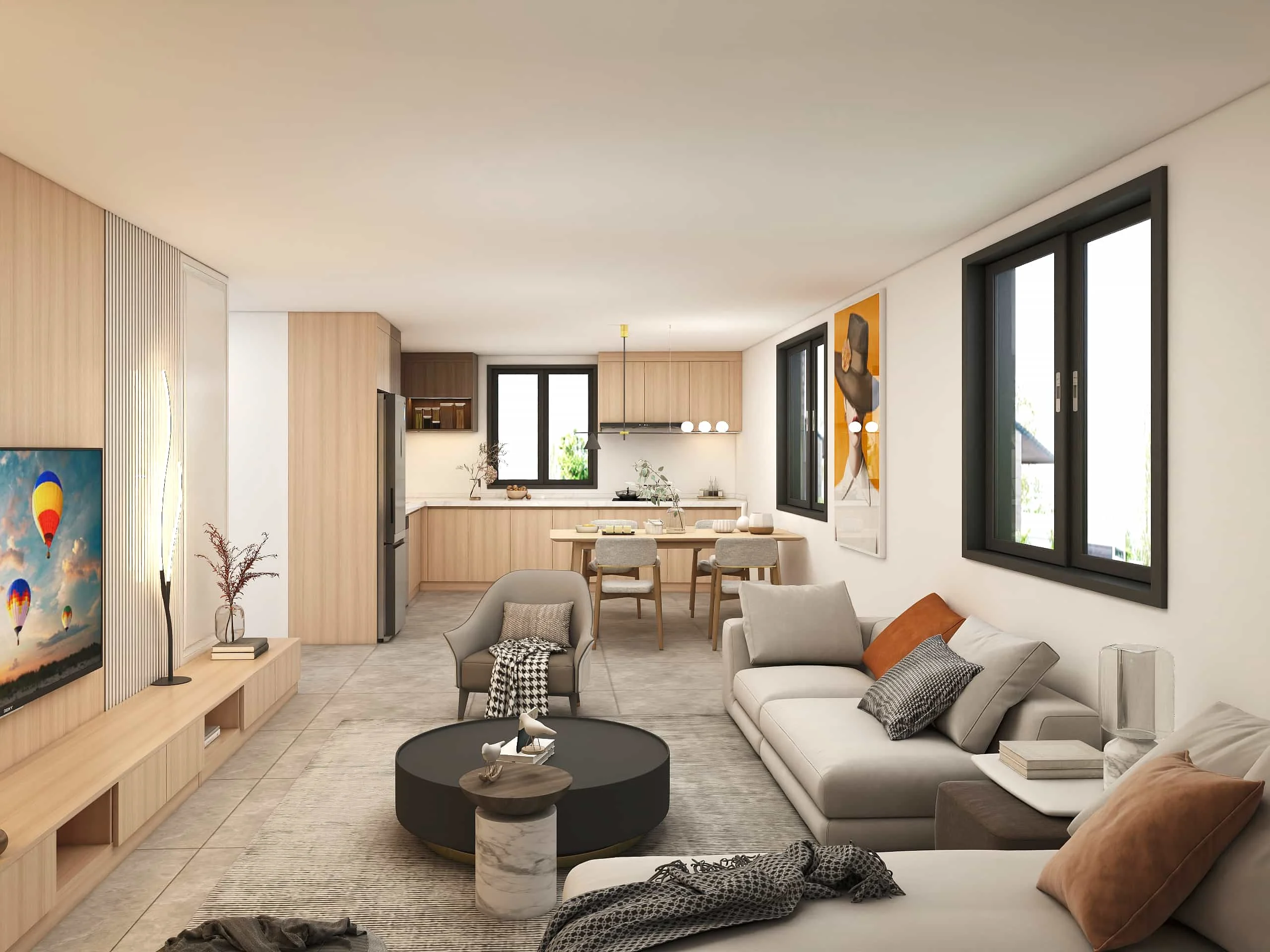 Minimalism Wood Modern L-Shaped Kitchen Cabinets