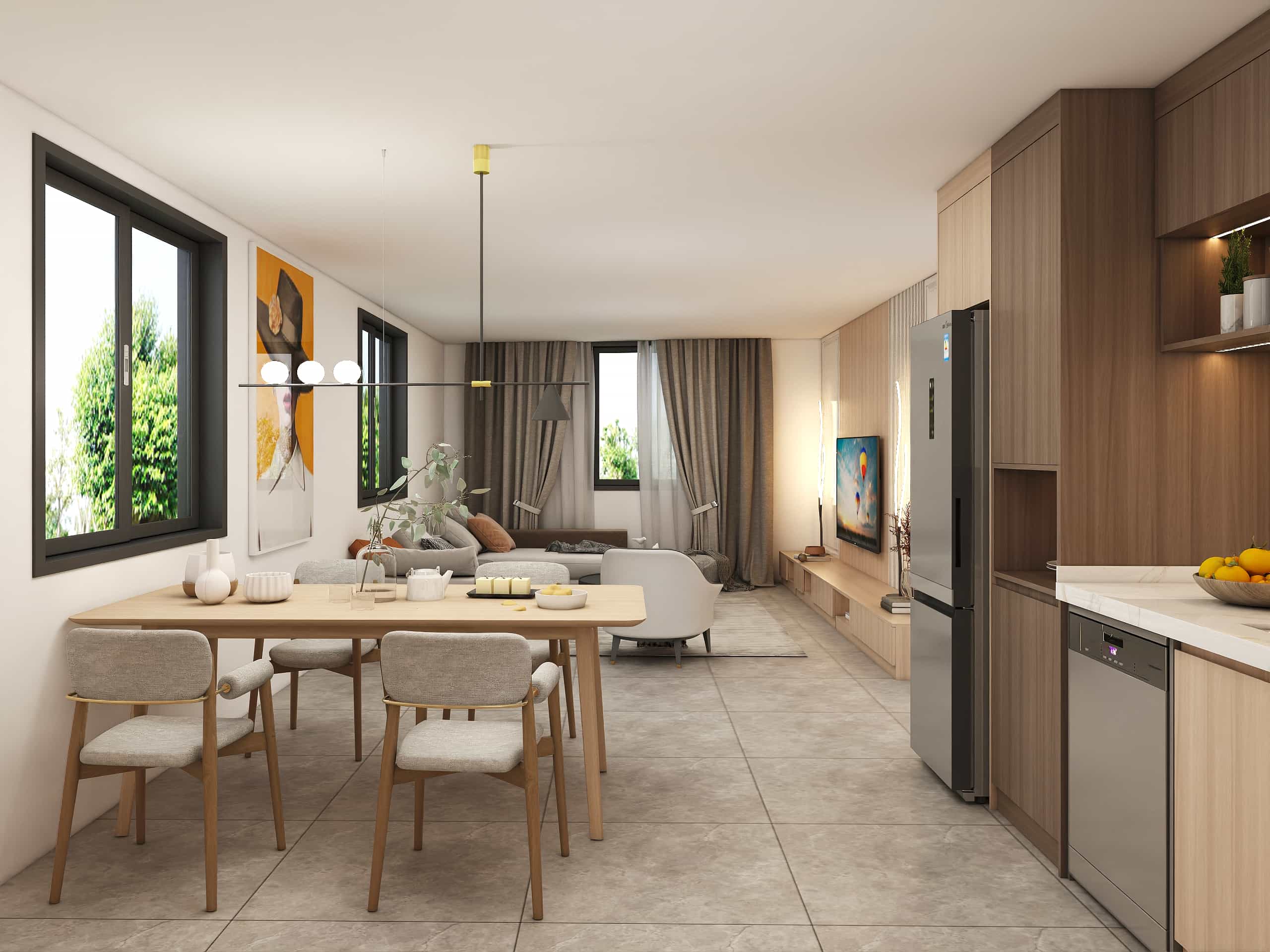Minimalism Wood Modern L-Shaped Kitchen Cabinets 2 Minimalism Wood Modern L-Shaped Kitchen Cabinets