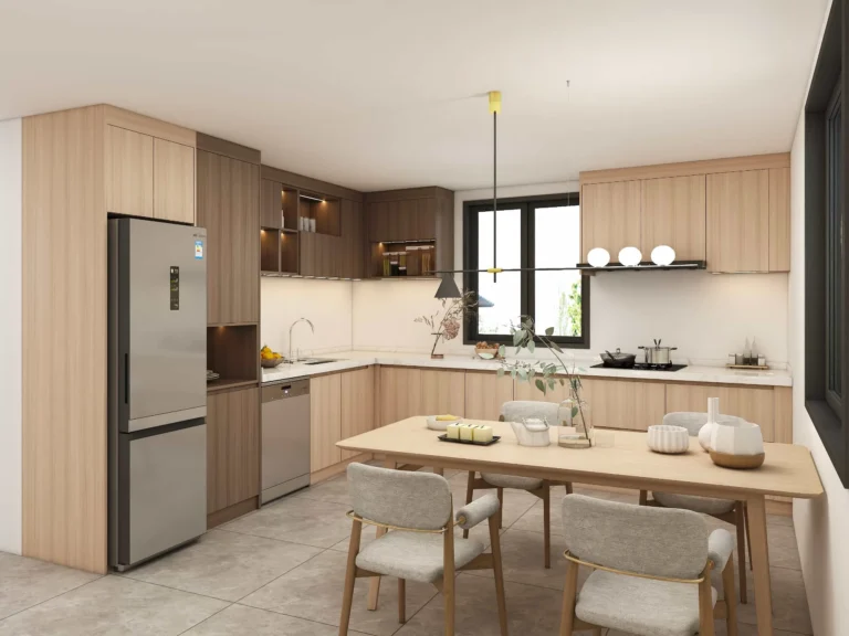 Minimalism Wood Modern L-Shaped Kitchen Cabinets