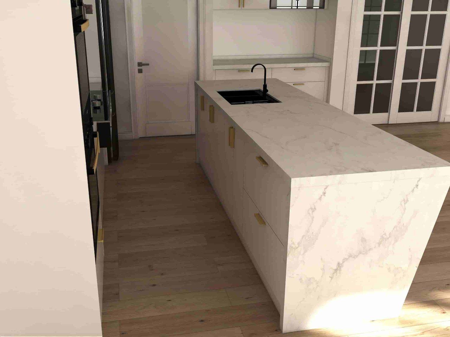 Minimalist Elegance Exploring a Chic White Kitchen with Wooden Accents