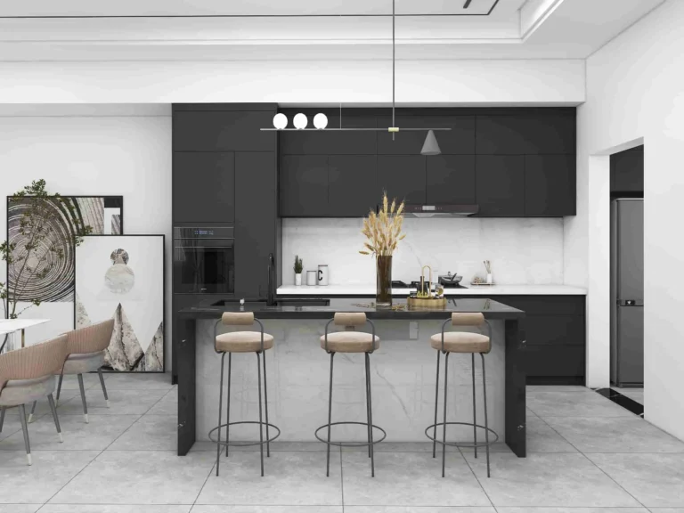 Modern Black Kitchen Cabinets With Island