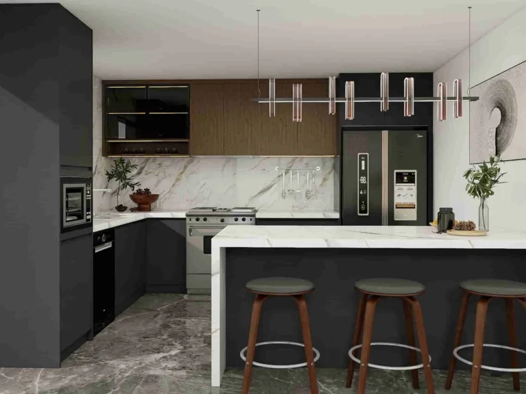 Modern Black Two-tone Kitchen Cabinets
