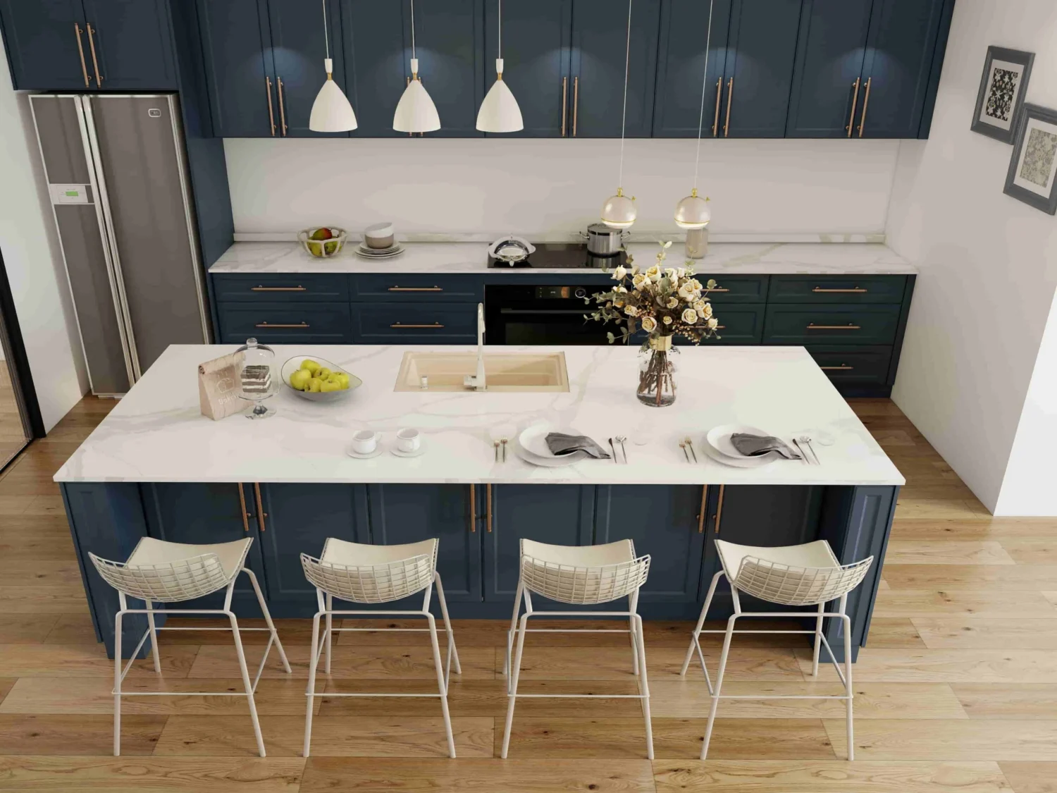 Gabinetes de cocina modernos en azul marino Gallery