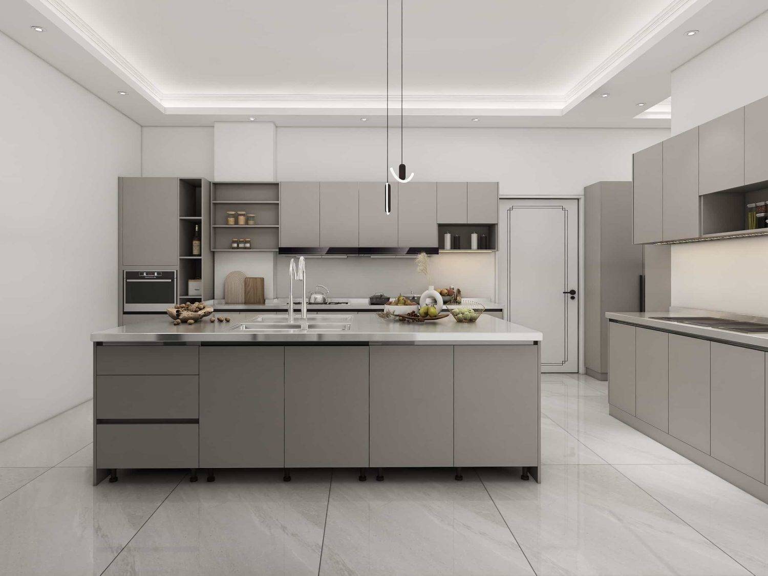 Modern Grey Kitchen Cabinet Design Tour