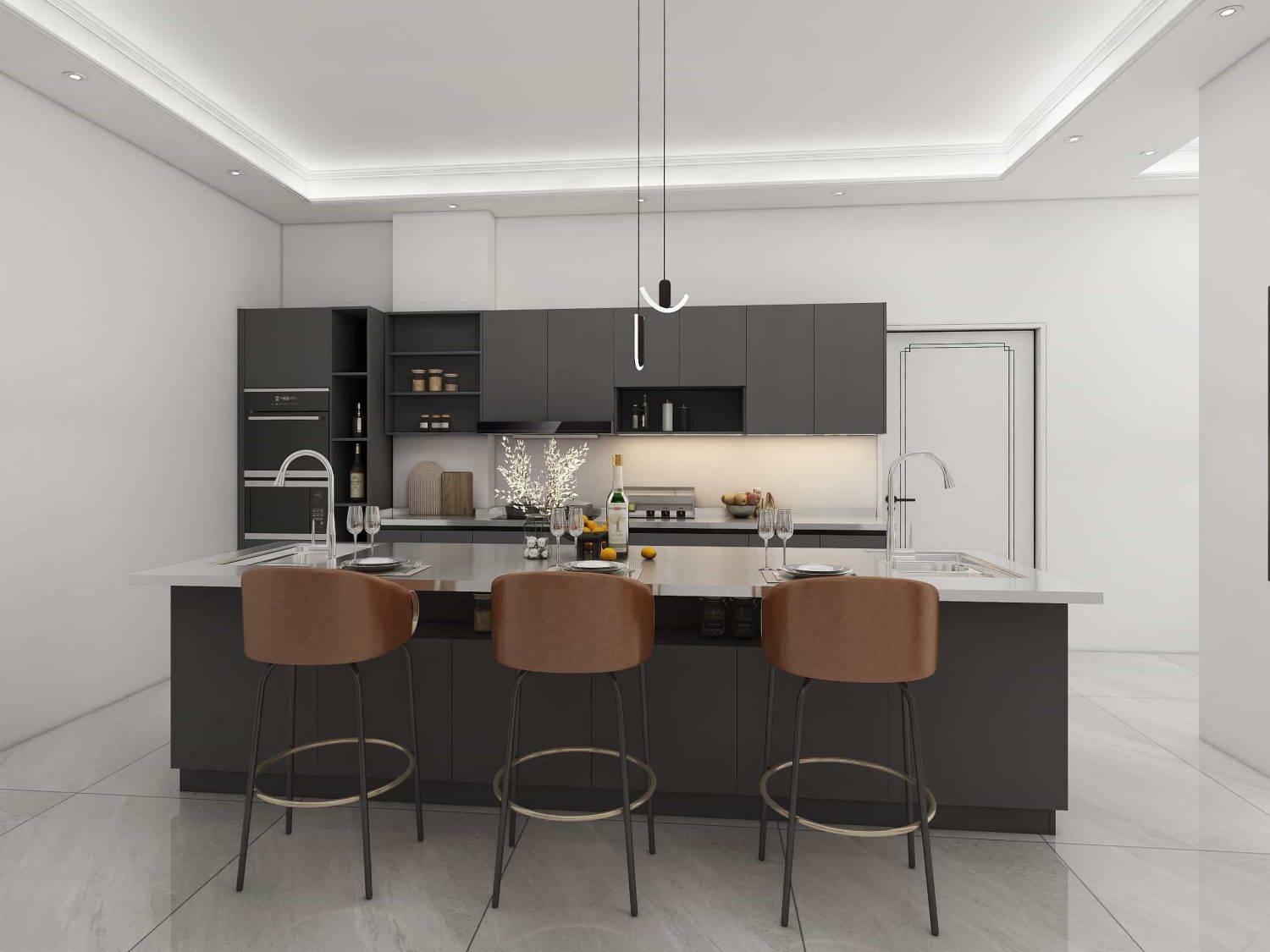 Sleek and Chic Modern Grey Kitchen Cabinets Transformation