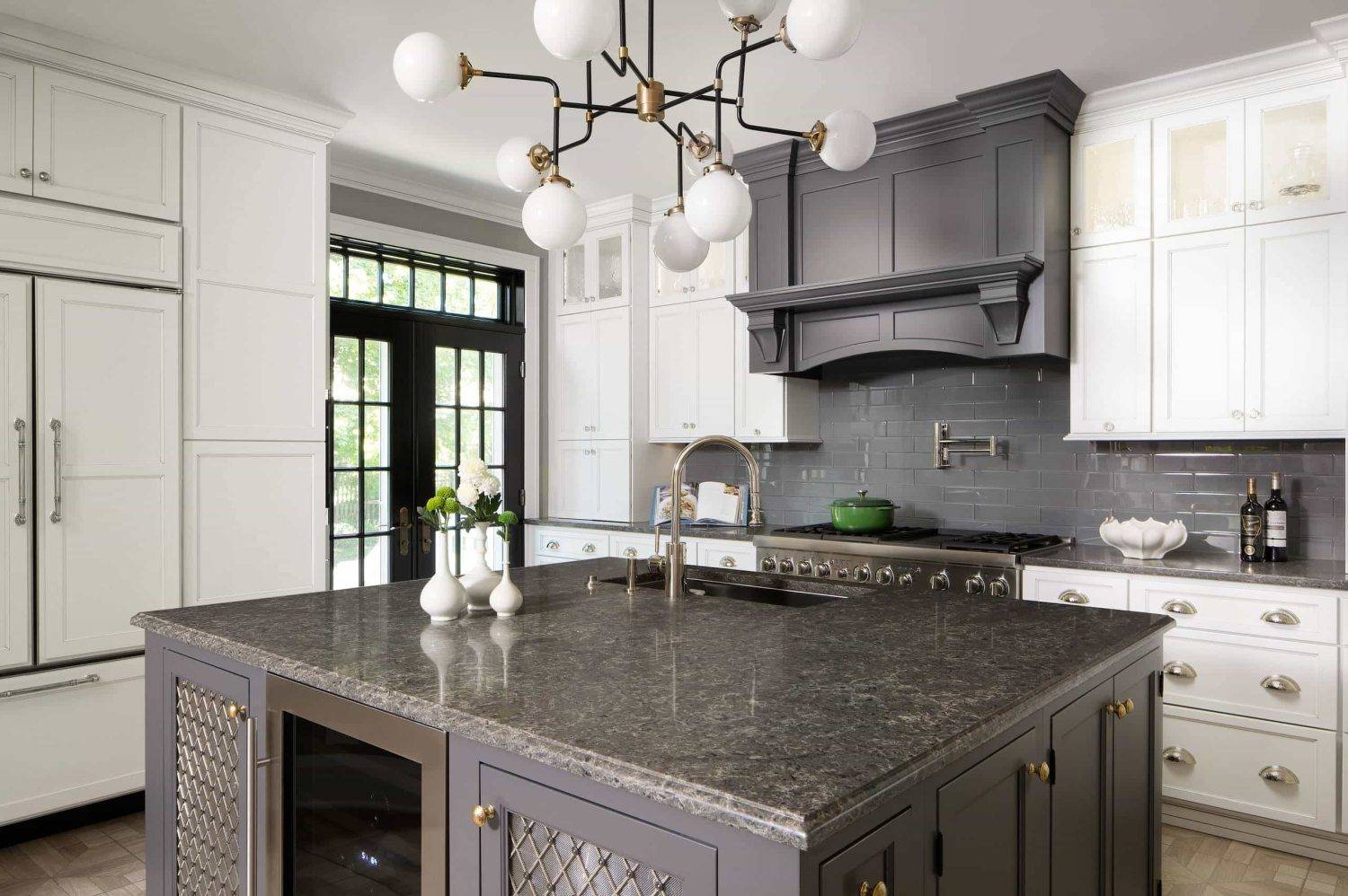 Stone countertops with granite cabinets