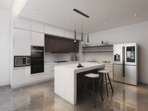 Two Tone Kitchen Cabinets Brown and White