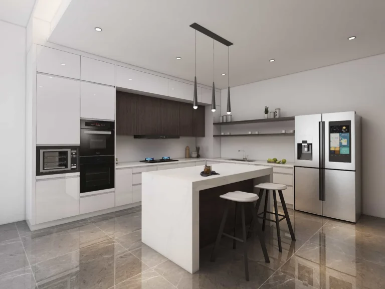 Two Tone Kitchen Cabinets Brown and White