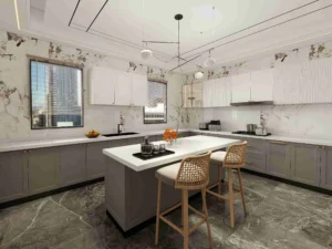 Two-tone Lacquer Modern Kitchen Cabinets