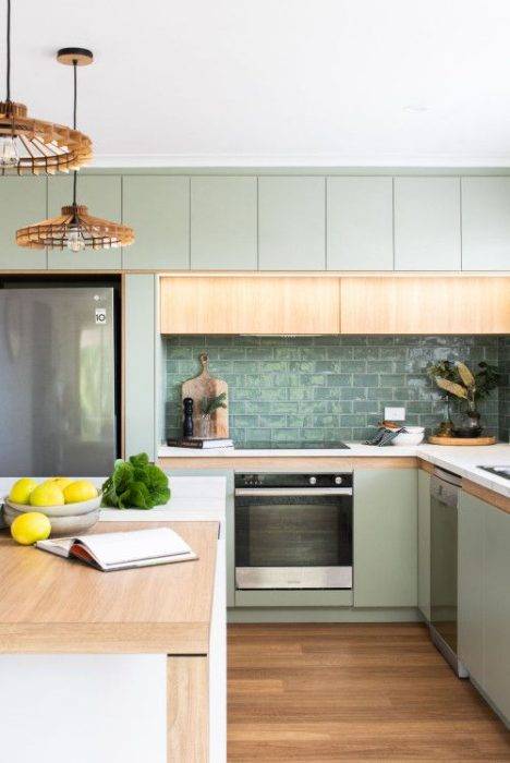backsplash for green cabinets