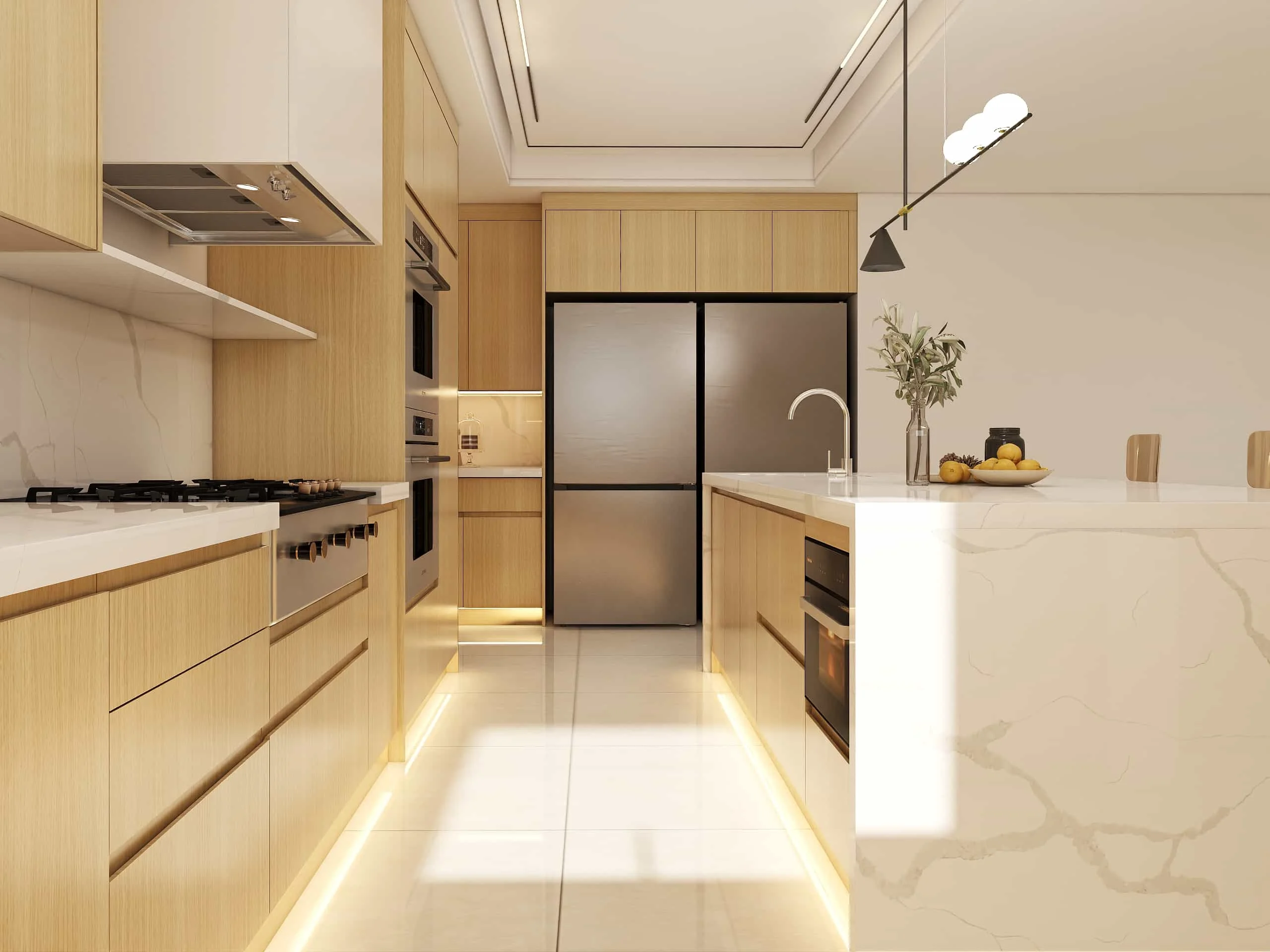 Sleek Modern Kitchen with Warm Wood Veneer Finishes 7 Sleek Modern Kitchen with Warm Wood Veneer Finishes