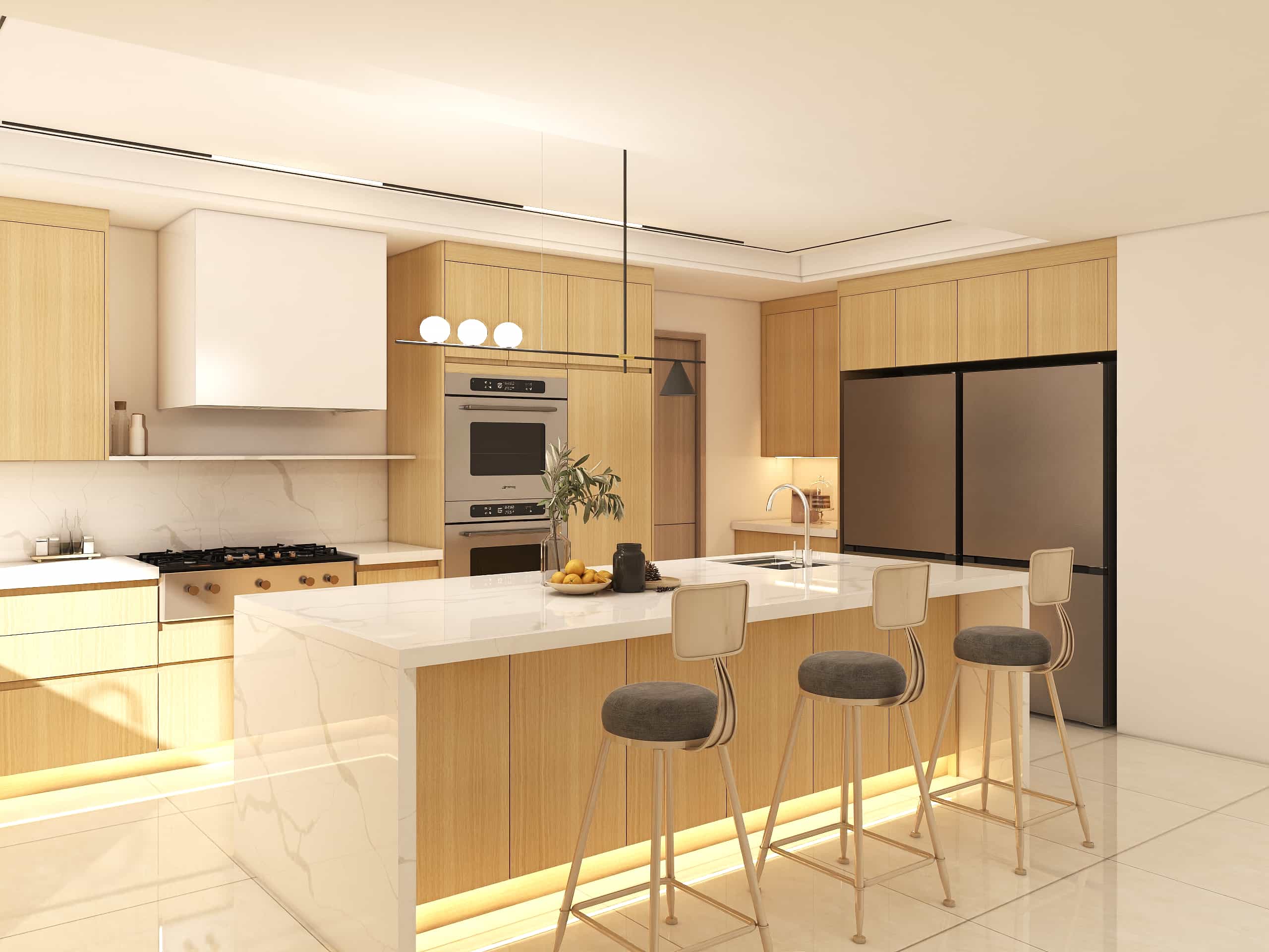 Sleek Modern Kitchen with Warm Wood Veneer Finishes 3 Sleek Modern Kitchen with Warm Wood Veneer Finishes