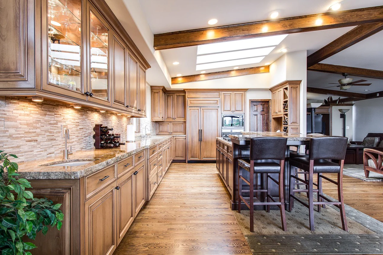 Traditional Kitchen with Old-World Island