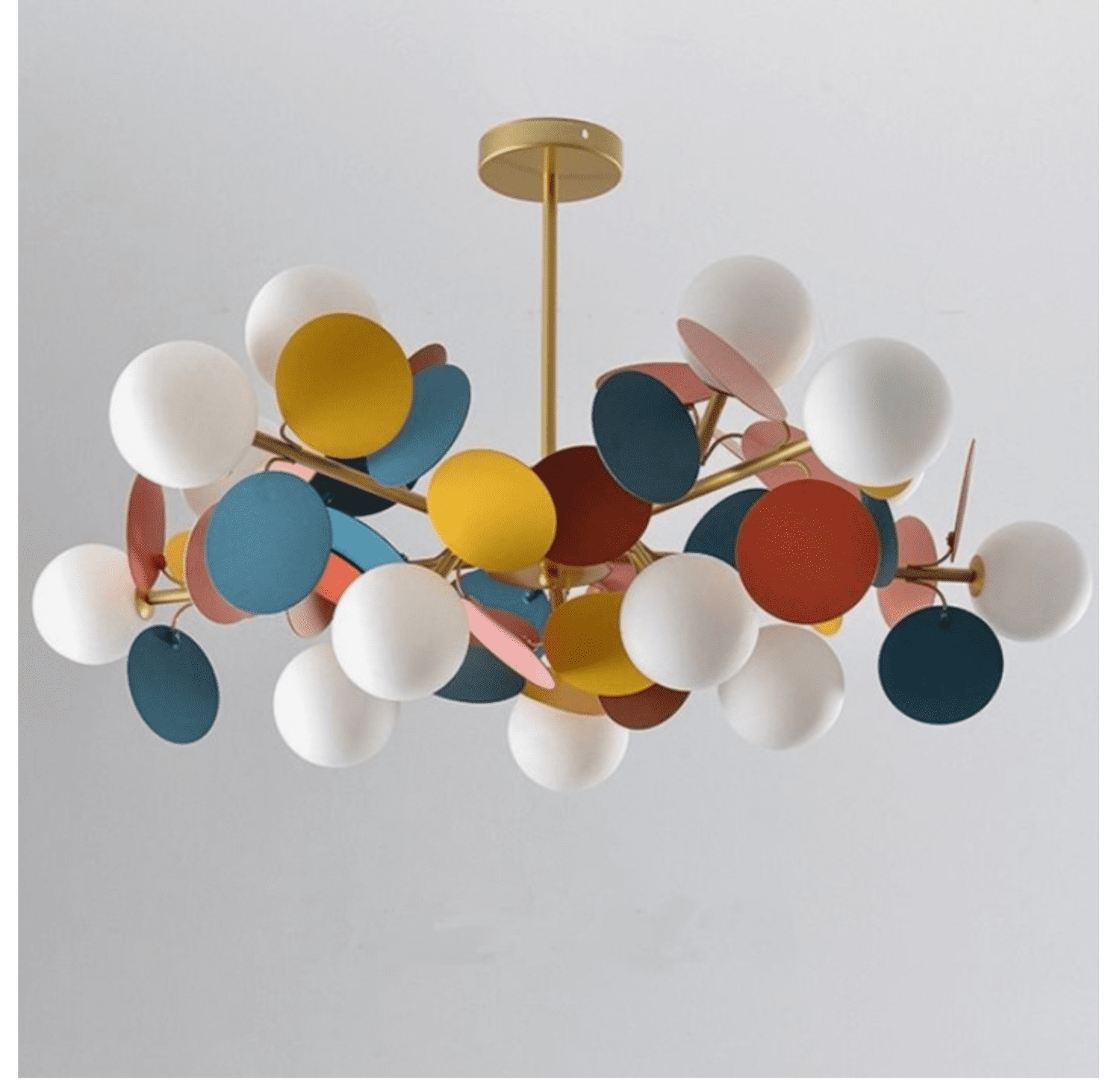 Light up a family bathroom with this fun and colorful chandelier .