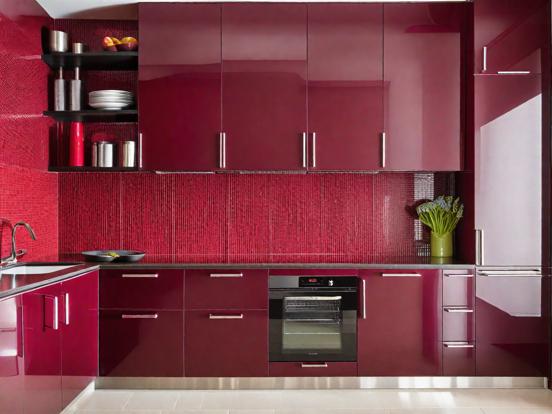 Burgundy-kitchen-cabinet