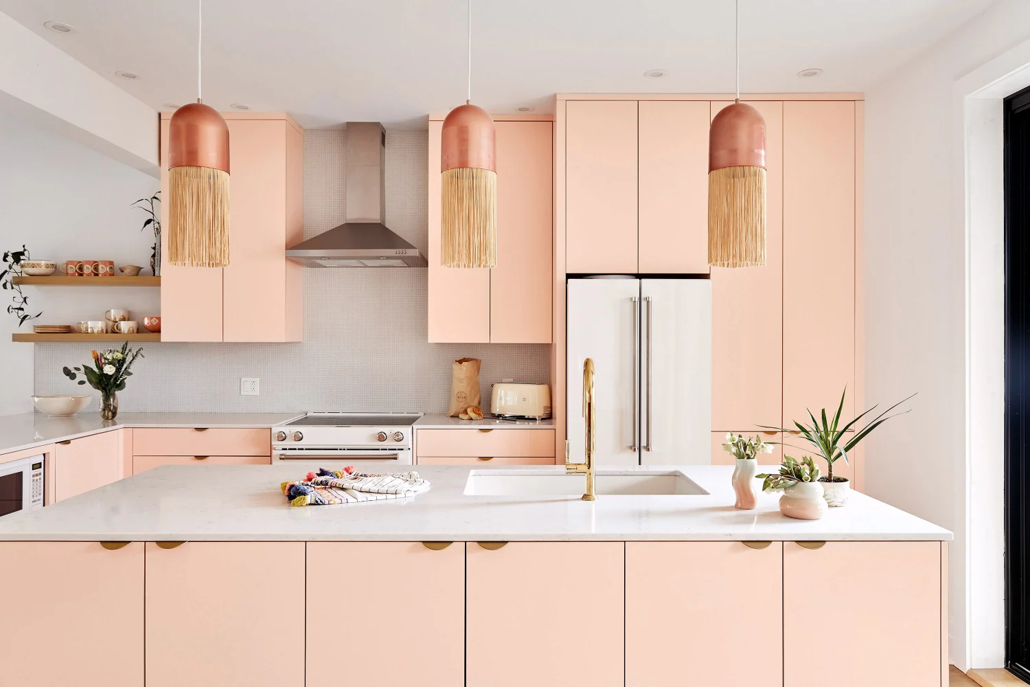 Pinkish pink kitchen Cabinet