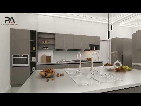 video-Modern Grey Kitchen Cabinet Design Tour 2023