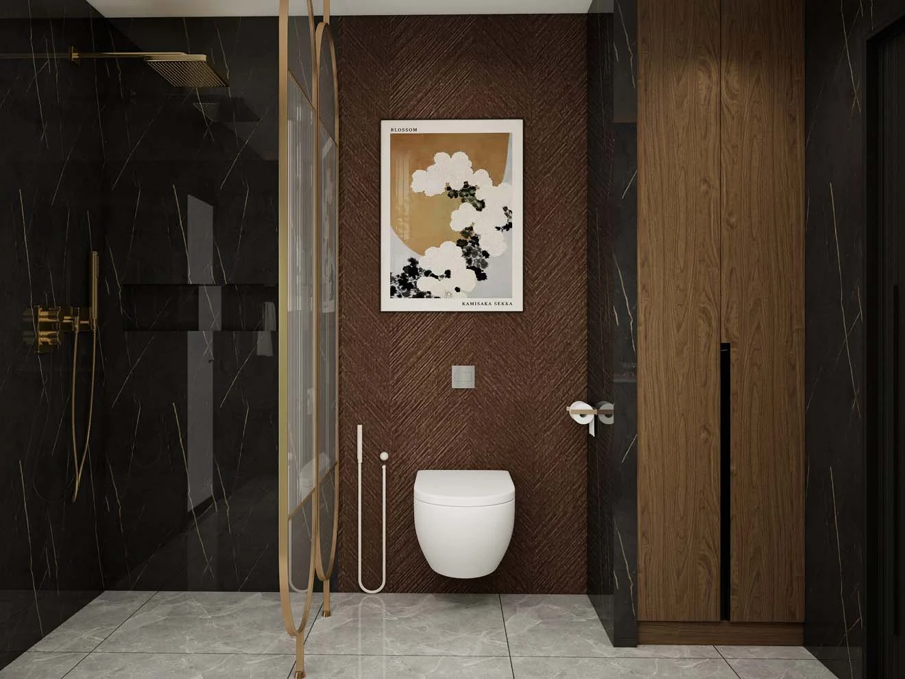 Sleek Black Melamine Bathroom Cabinets in Modern Decor