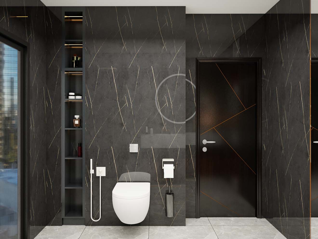 Sleek Black Melamine Bathroom Cabinets in Modern Decor