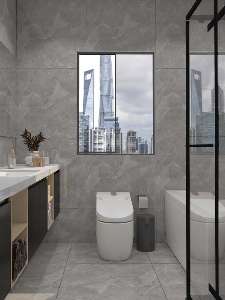 Black and Wood Two Tone Wood Bathroom Vanity