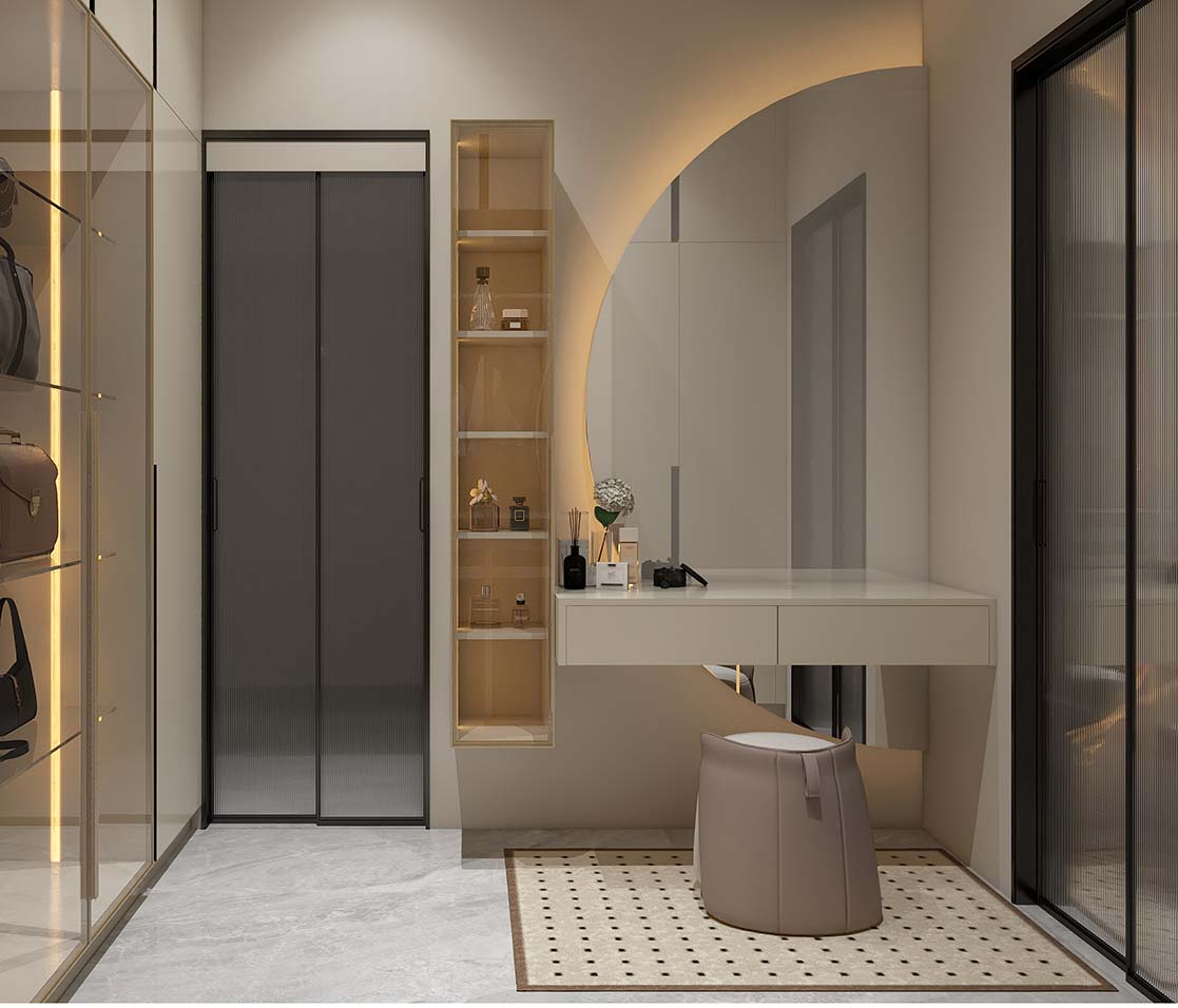 Elegant Modern White Walk In Closet