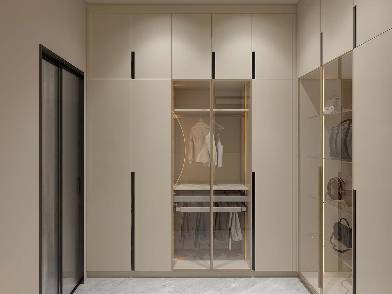 Elegant Modern White Walk In Closet