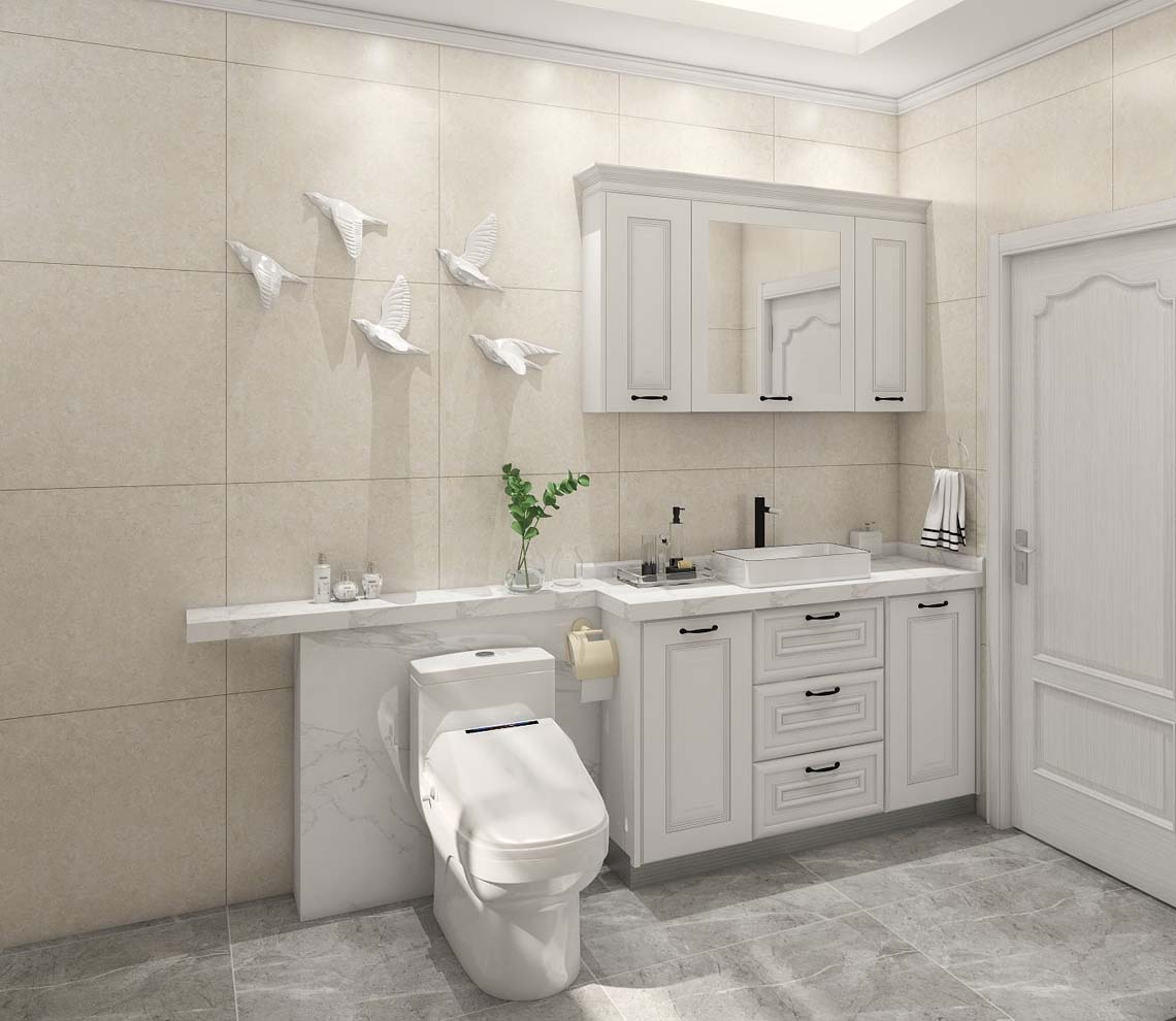 Elegant White PVC Bathroom Vanity