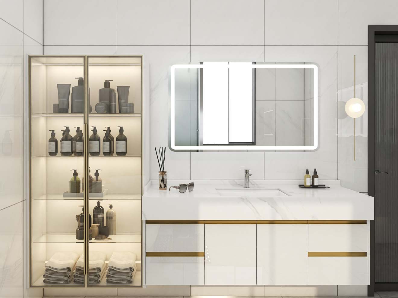 Exploring a White Lacquer Bathroom Vanity