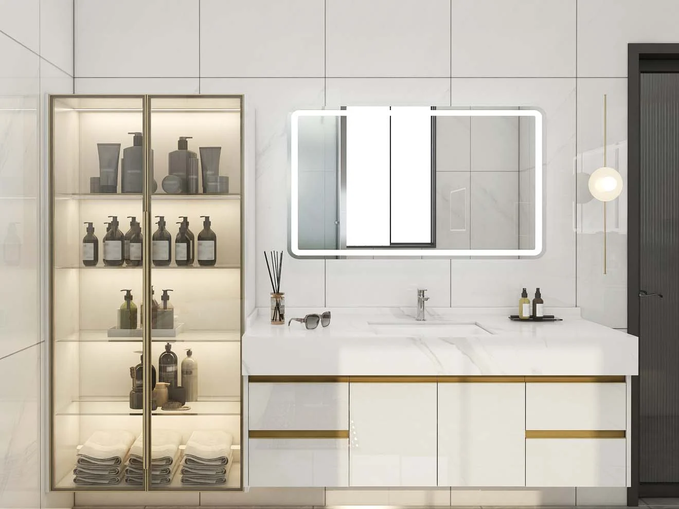 Explorando un tocador de baño lacado en blanco