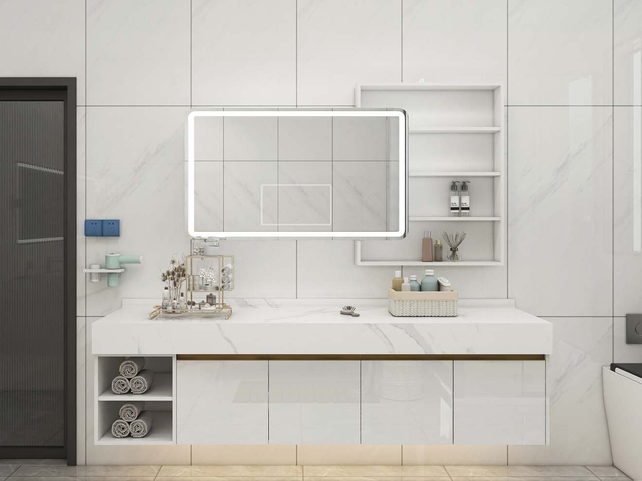 Exploring a White Lacquer Bathroom Vanity