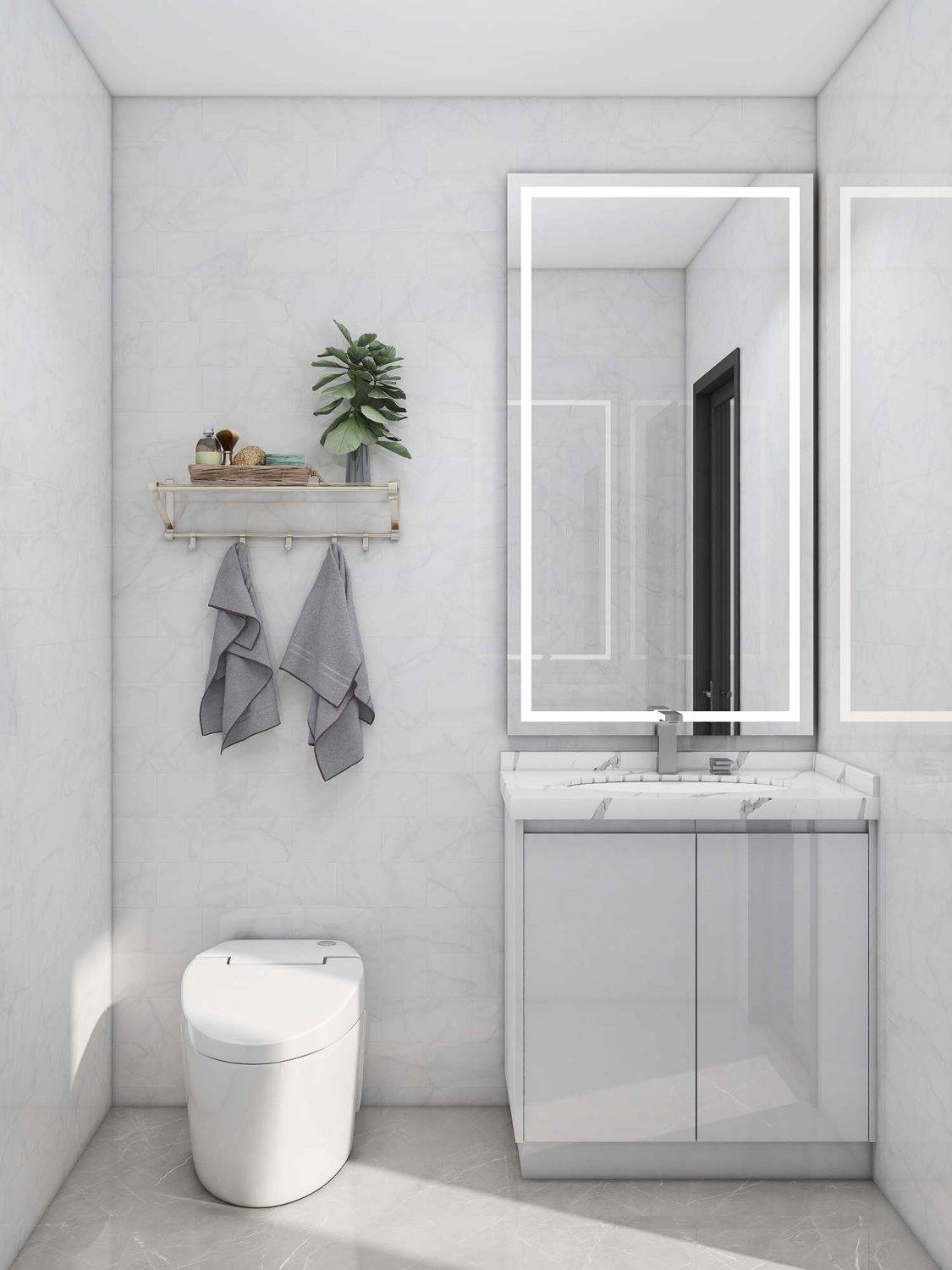 Gallery Modern White Lacquer Bathroom Vanity