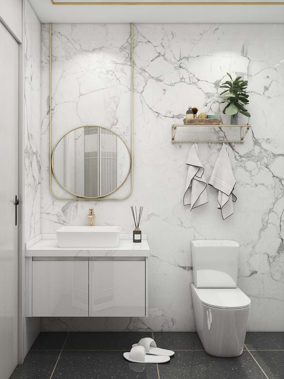 Gallery Modern White Lacquer Bathroom Vanity