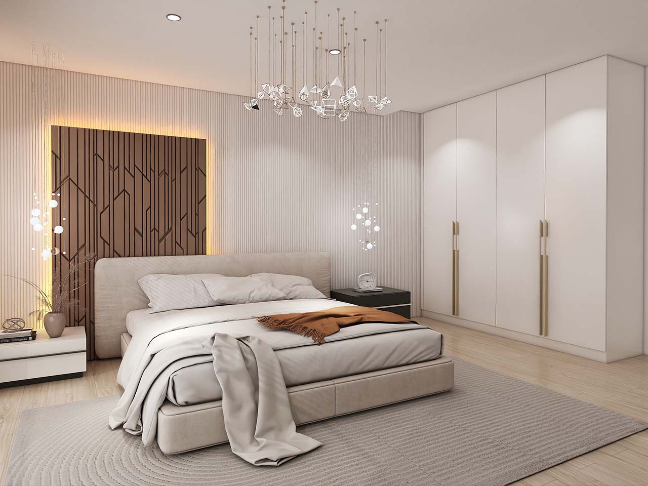 Gallery Modern White Lacquer Hinged Wardrobes