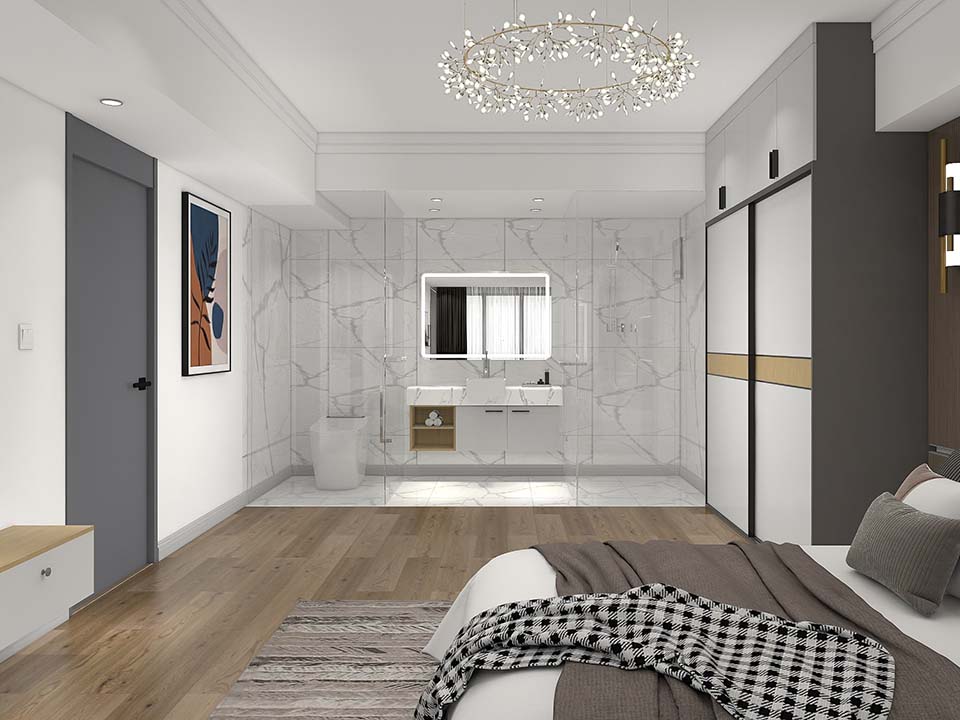 Minimalist Elegance Two-tone Sliding Door Wardrobe