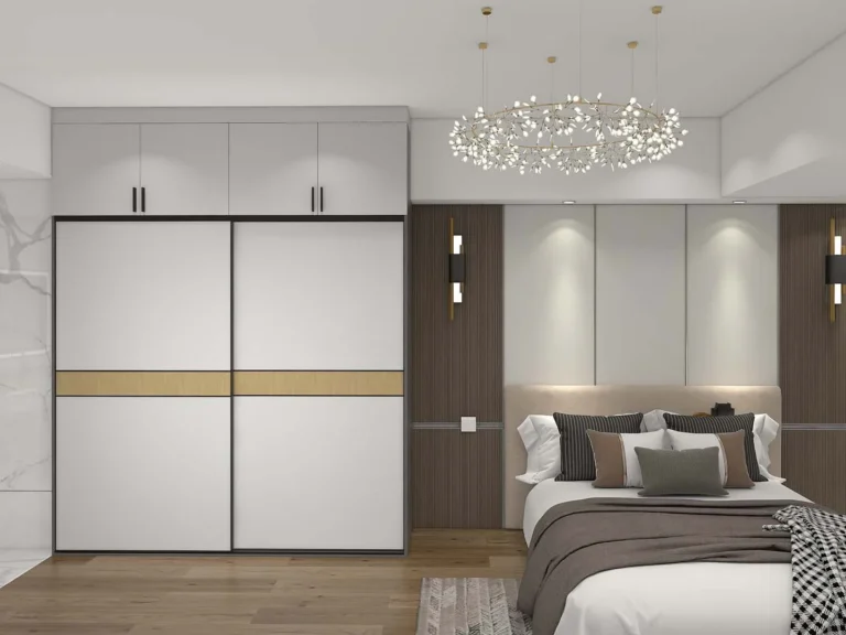 Minimalist Elegance Two-tone Sliding Door Wardrobe