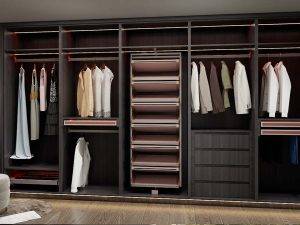 Modern Black Melamine L-shape Walk In Closet