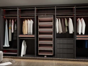 Modern Black Melamine L-shape Walk In Closet