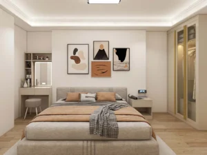 Modern Cream PVC Hinged Wardrobe