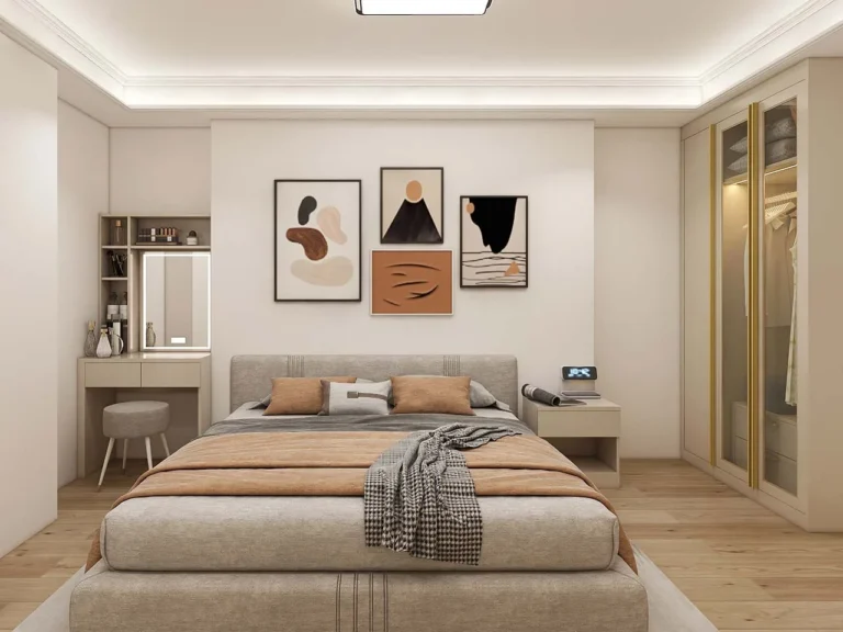 Modern Cream PVC Hinged Wardrobe