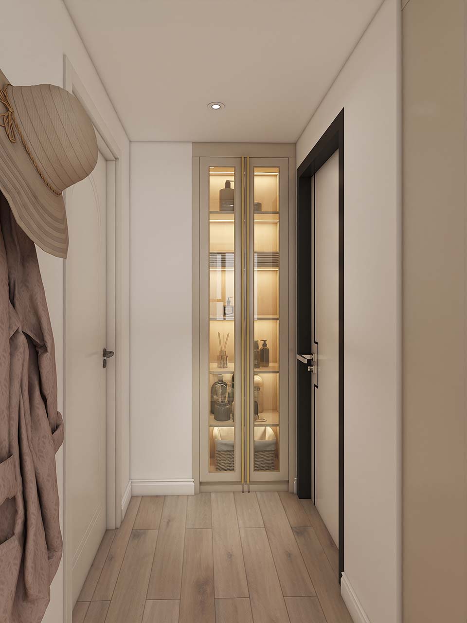 Modern Cream PVC Hinged Wardrobe