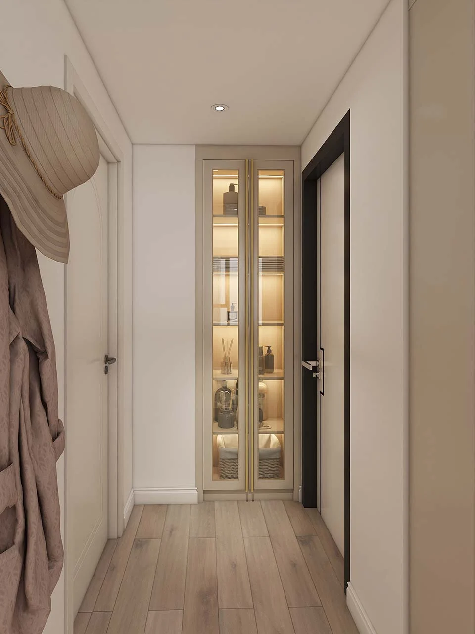 Armario moderno con bisagras de PVC color crema