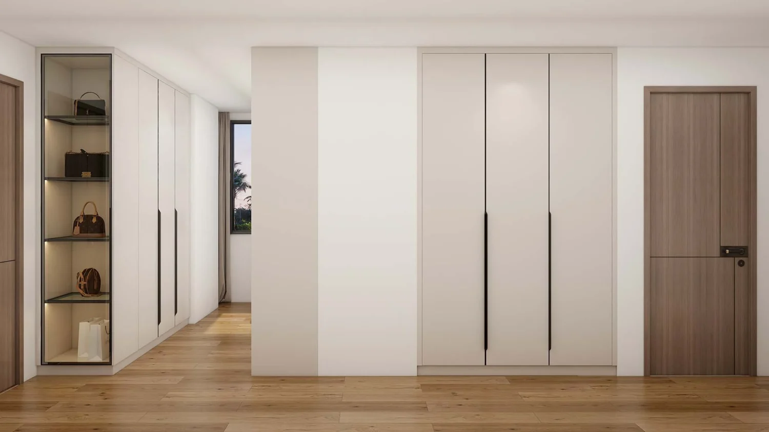 Modern Gallery Cream Melamine Hinged Wardrobes