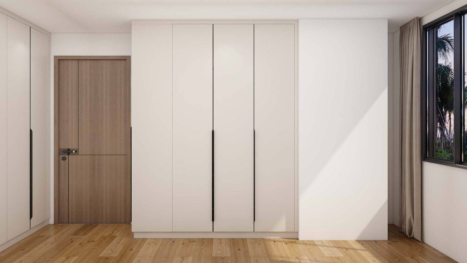 Modern Gallery Cream Melamine Hinged Wardrobes
