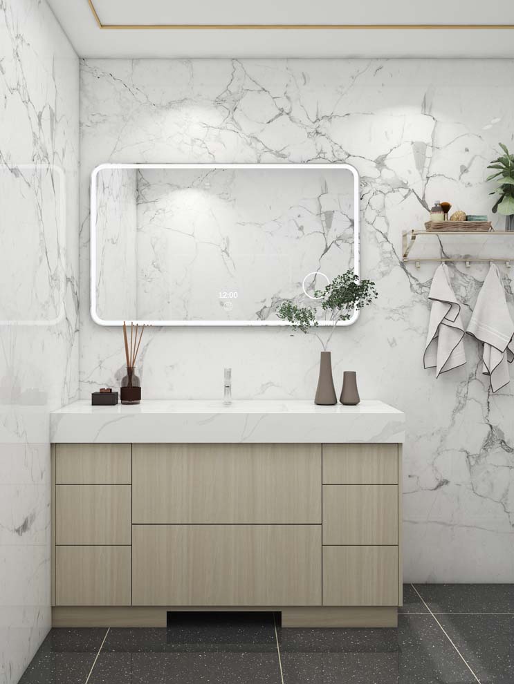 Modern Gallery Wood Veneer Plywood Bathroom Vanity
