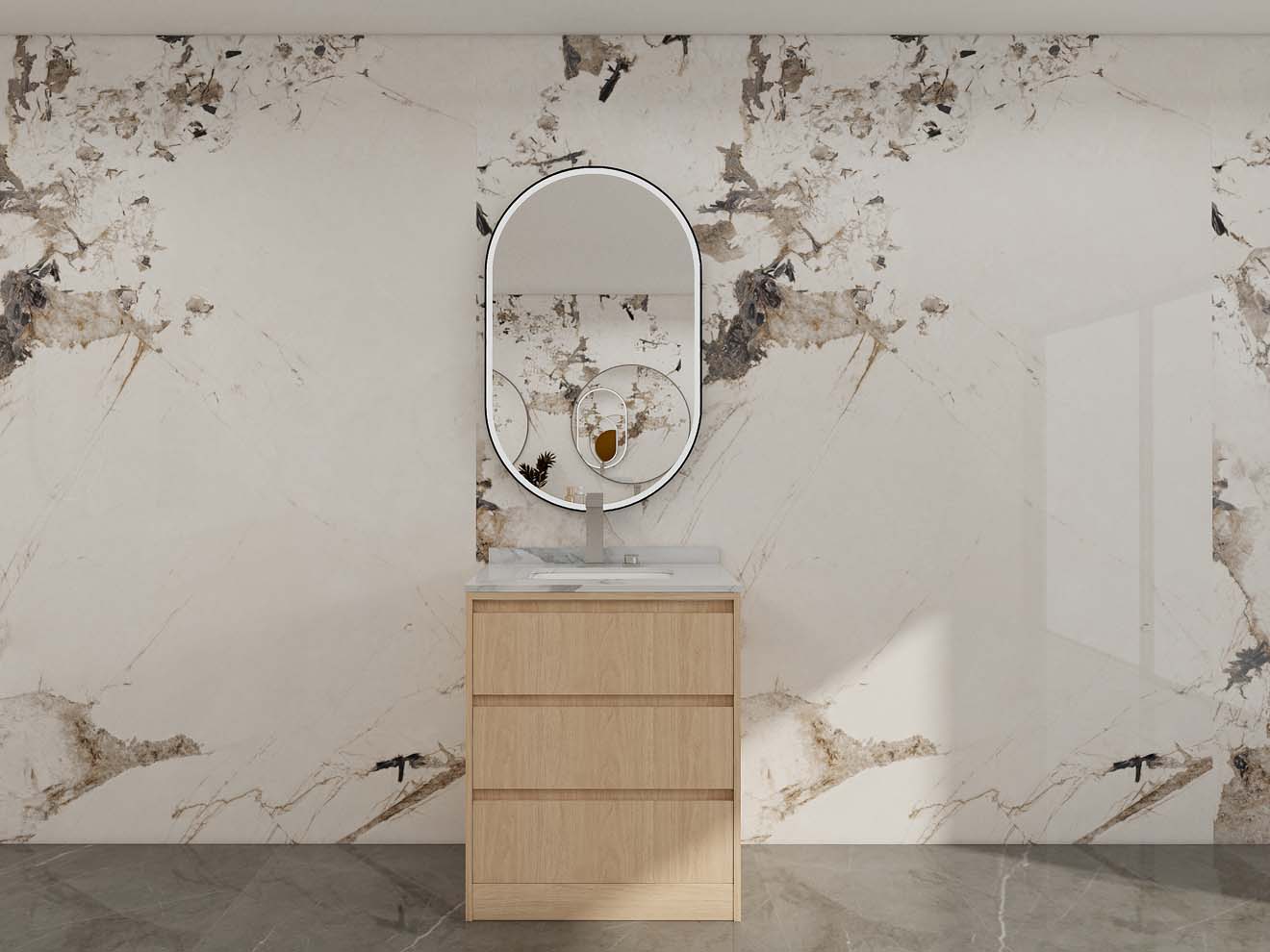Modern Gallery Wood Veneer Plywood Bathroom Vanity 2 Modern Gallery Wood Veneer Plywood Bathroom Vanity