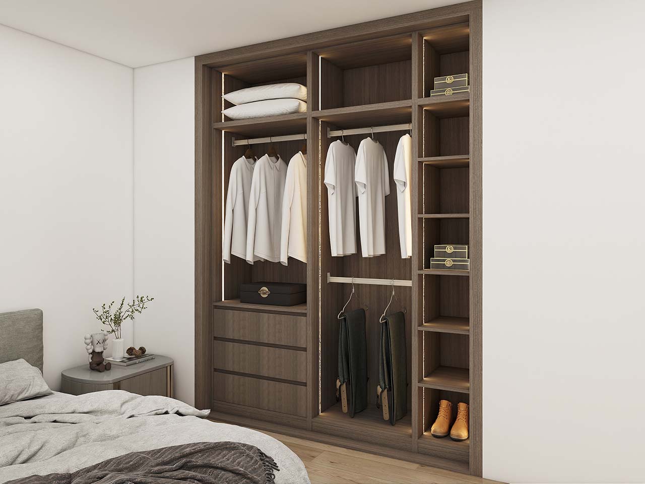 Modern Mirror Sliding Door Wardrobe